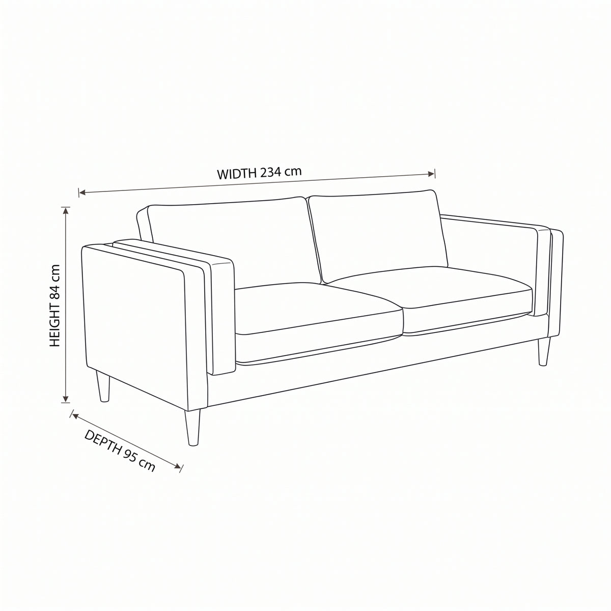 Brahm 3 Seater Sofa Premium Faux Leather Tan
