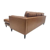 Brahm 3 Seater Sofa Reversible Chaise Premium Faux Leather Tan