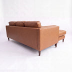 Brahm 3 Seater Sofa Reversible Chaise Premium Faux Leather Tan
