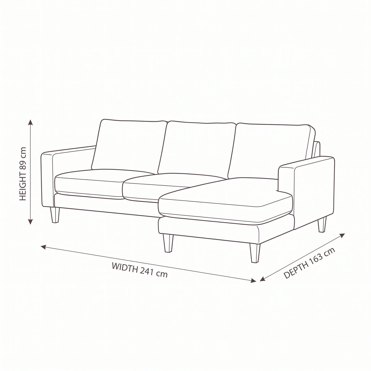 Brahm 3 Seater Sofa Reversible Chaise Premium Faux Leather Tan