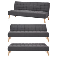Brando 3 Seater Sofa Bed Charcoal 