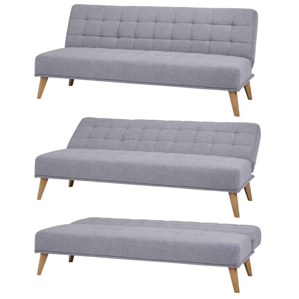 Brando 3 Seater Sofa Bed Grey 