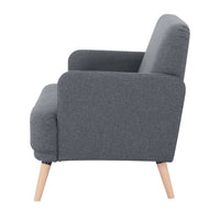 Brianna 2 Seater Fabric Sofa Dark Grey 