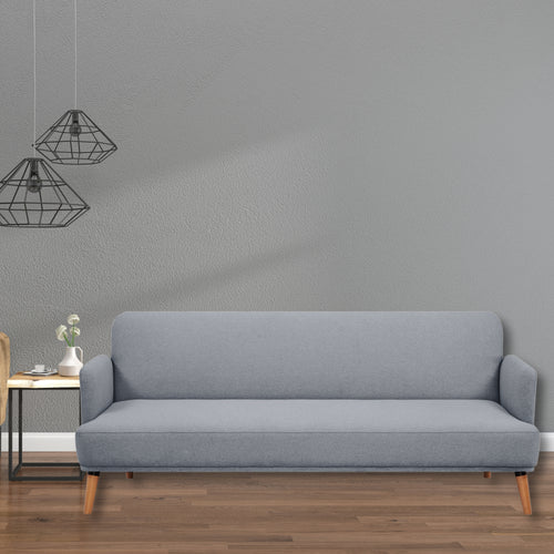 Brianna 3 Seater Fabric Sofa Bed Light Grey 