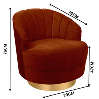 Bronte Swivel Accent Chair Rust Orange