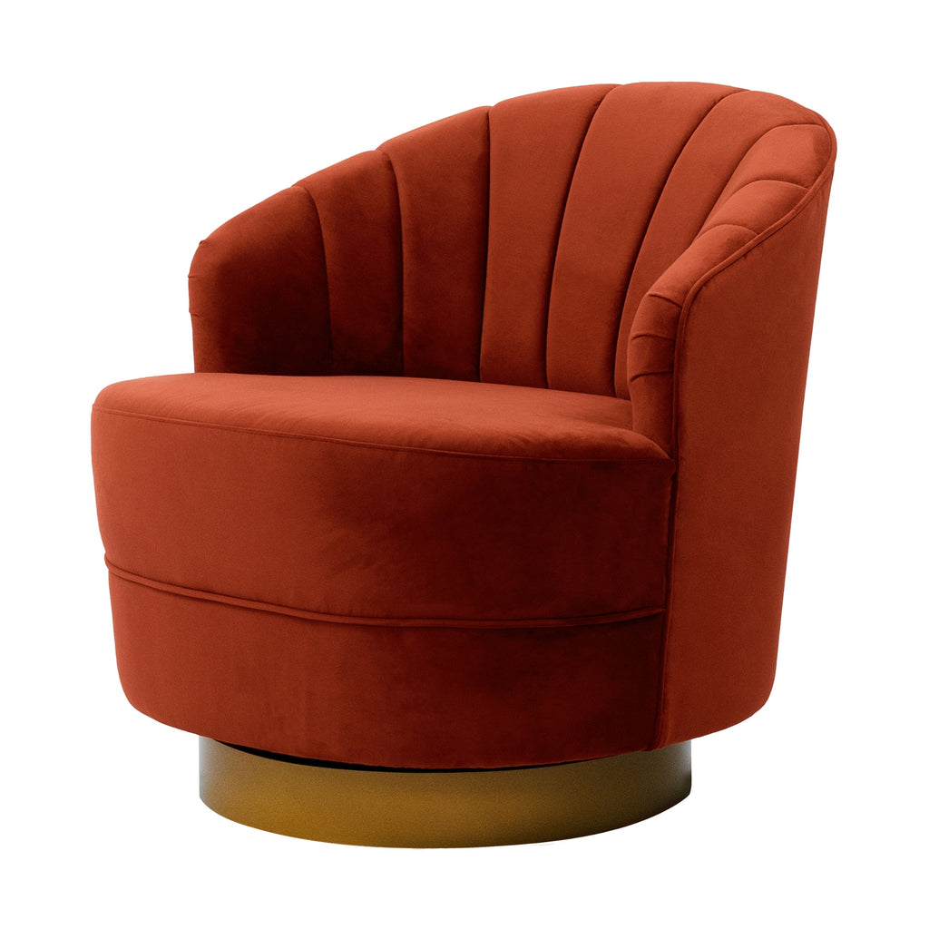 Bronte Swivel Accent Chair Rust Orange