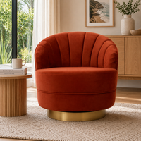 Bronte Swivel Accent Chair Rust Orange