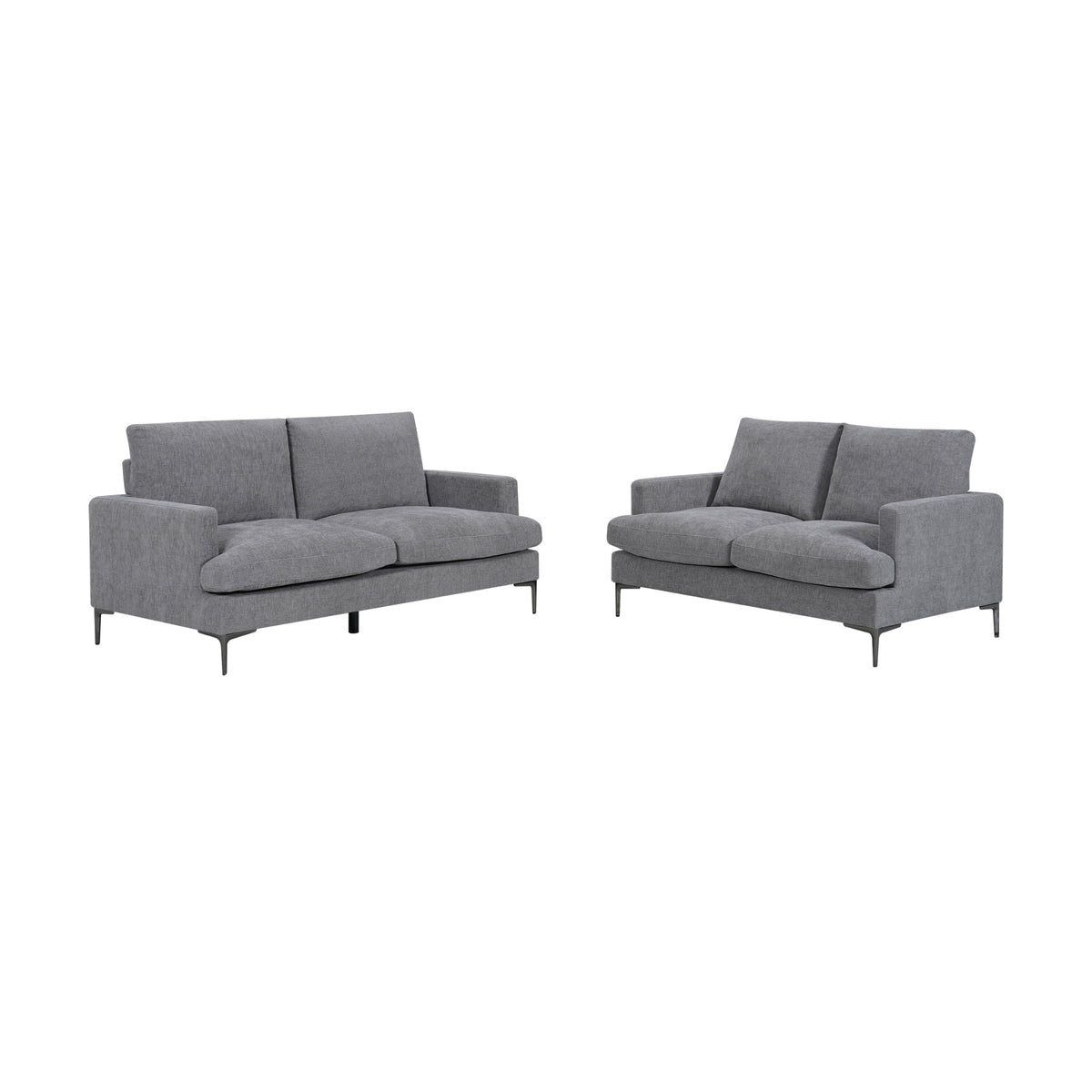 Brontee 2 + 3 Set Seater Fabric Sofa Slate Grey