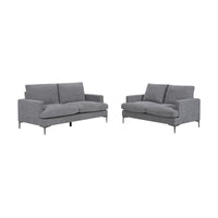 Brontee 2 + 3 Set Seater Fabric Sofa Slate Grey