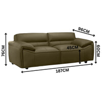 Brunelli 2 Seater Sofa Genuine Leather Olive Green