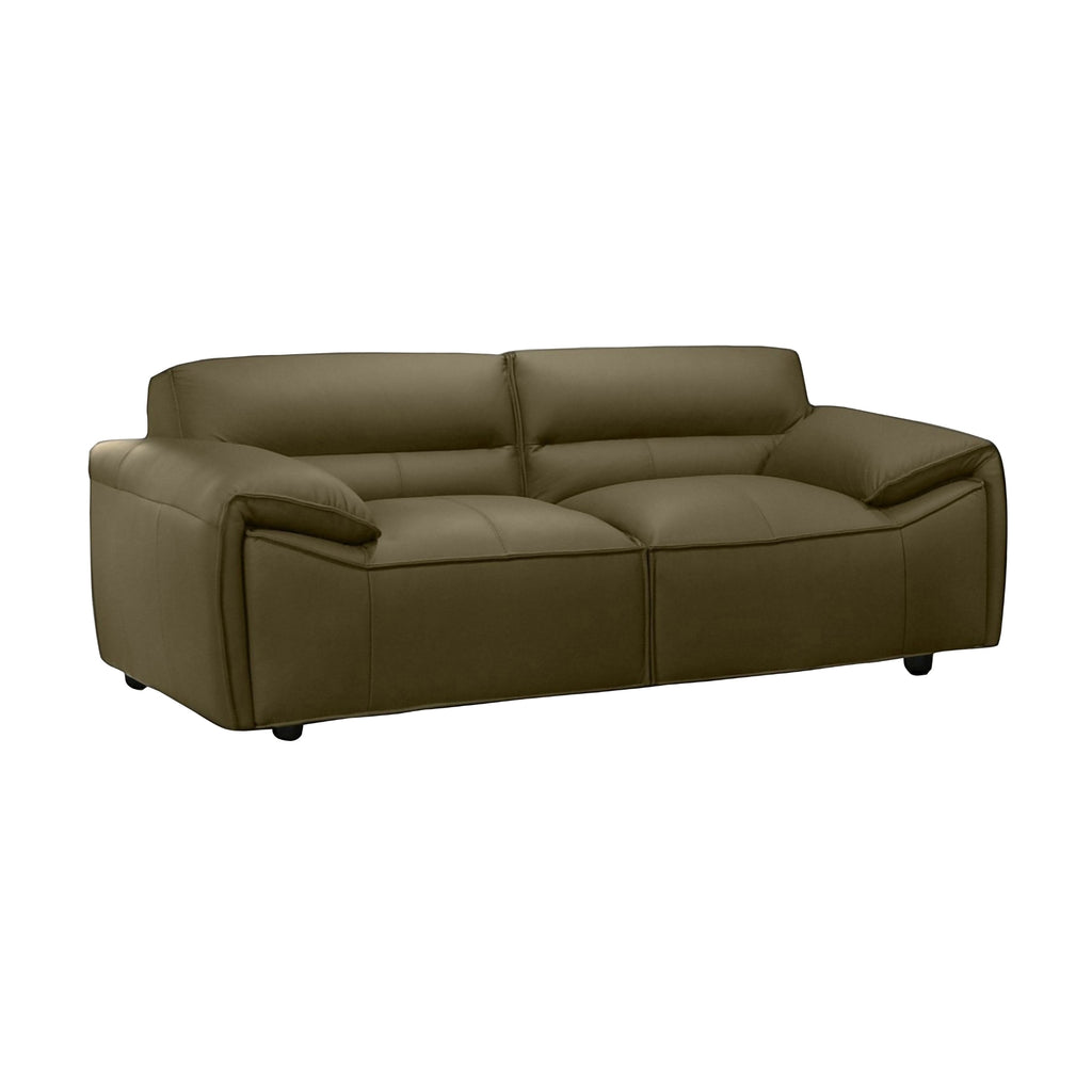 Brunelli 2+3 Seater Set Sofa Genuine Leather Olive Green