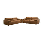 Brunelli 2+3 Seater Set Sofa Genuine Leather Tan