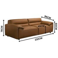 Brunelli 2+3 Seater Set Sofa Genuine Leather Tan