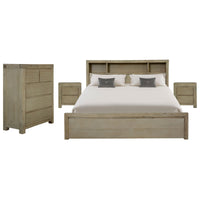 Brunet 4pc Bed Frame Suite Bedside Tallboy King 