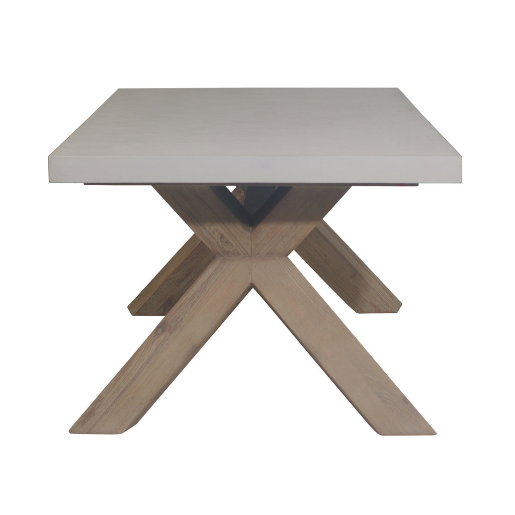Byron Outdoor PolyCement Top Coffee Table White 