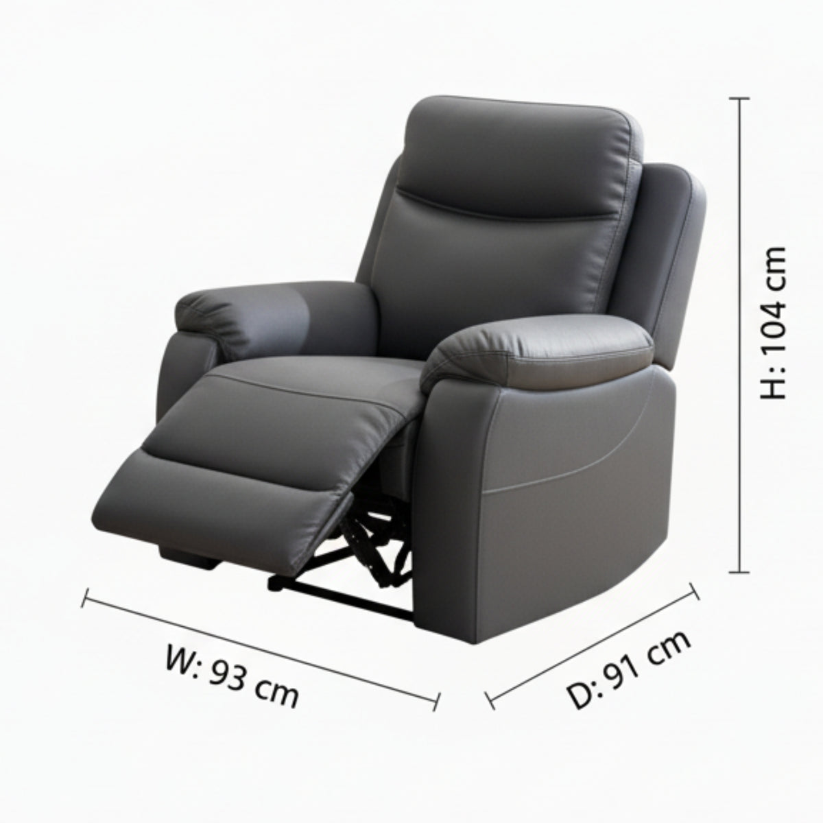 Harry 1+1+3 Seater Manual Recliner Sofa Lounge Set Endurotek Fabric Lounge Licorice Grey