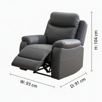 Harry 1+1+3 Seater Manual Recliner Sofa Lounge Set Endurotek Fabric Lounge Licorice Grey