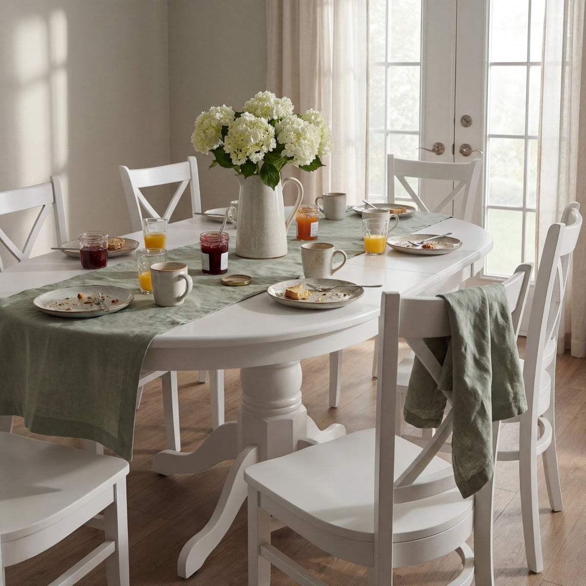 Cairns 106-150cm Extendable Round Hampton Dining Table White