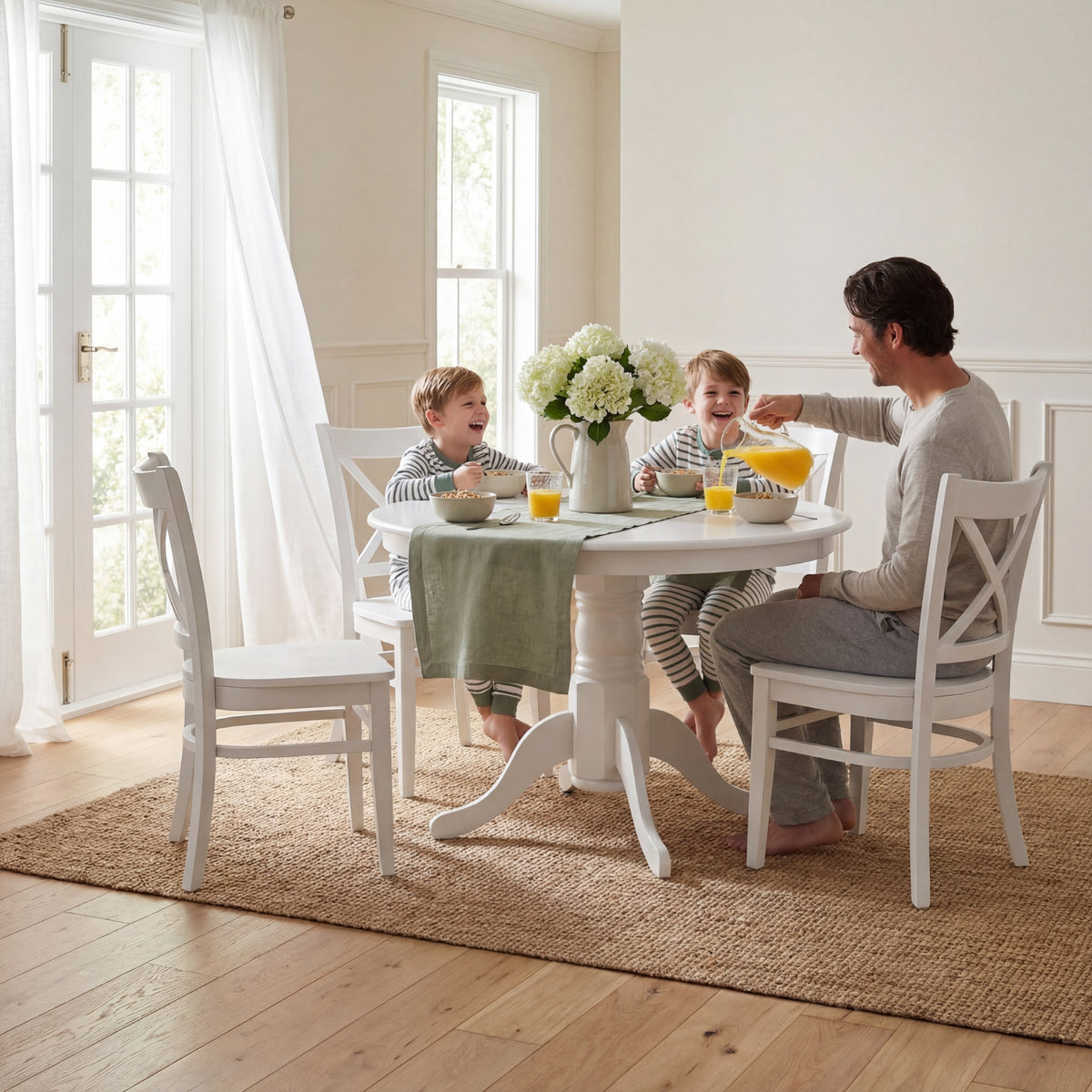 Cairns 106cm Round Hampton Dining Table White