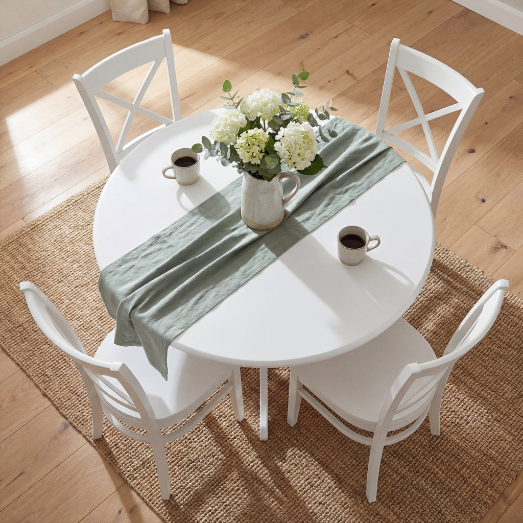 Cairns 106cm Round Hampton Dining Table White