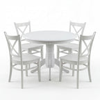 Cairns 5pc Set 106cm Hampton Dining Table Chair White