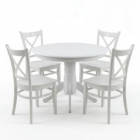 Cairns 5pc Set 106cm Hampton Dining Table Chair White