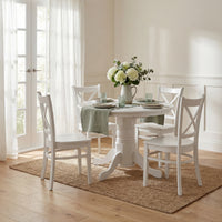 Cairns 5pc Set 106cm Hampton Dining Table Chair White