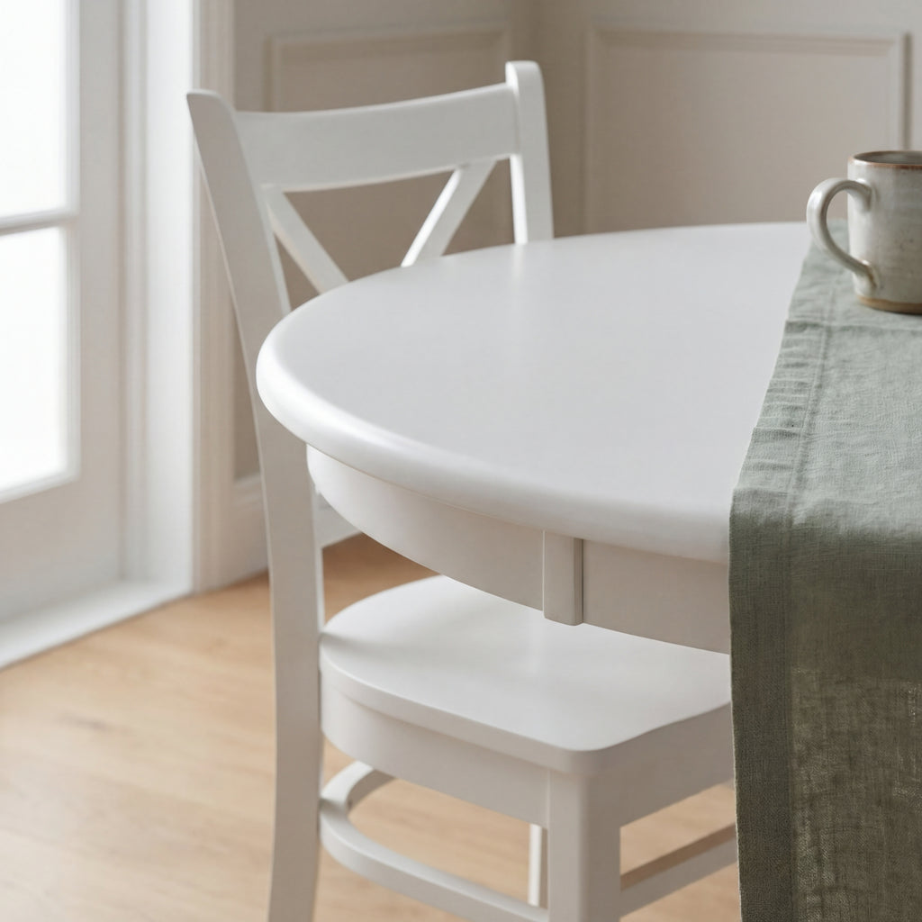 Cairns 5pc Set 106cm Hampton Dining Table Chair White