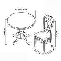 Cairns 5pc Set 106cm Hampton Dining Table Chair White