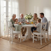 Cairns 7pc Set 106-150cm Extendable Hampton Dining Table Chair White