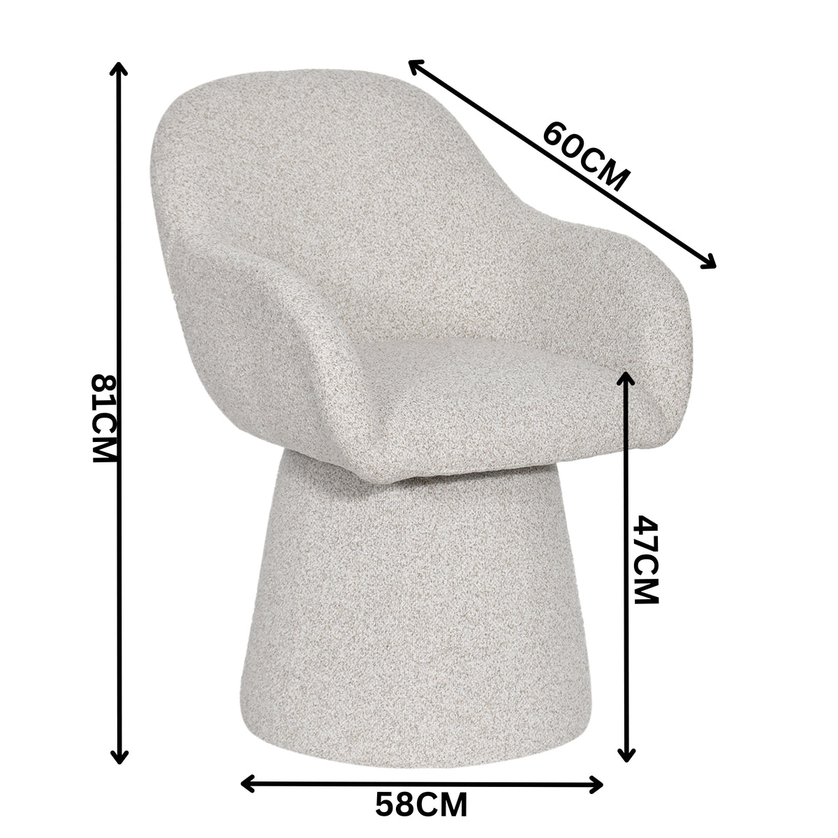 Cali Fabric Swivel Dining Chair Grey