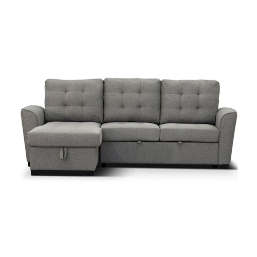 Camden 2 Seater Fabric Sofa Bed Reversable Storage Chaise Grey