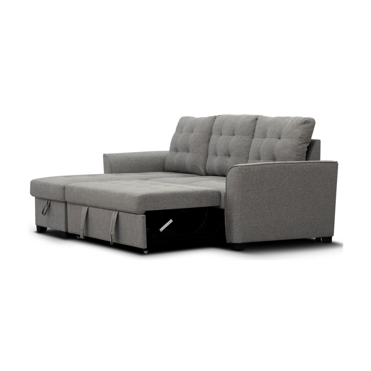 Camden 2 Seater Fabric Sofa Bed Reversable Storage Chaise Grey