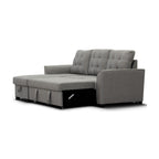 Camden 2 Seater Fabric Sofa Bed Reversable Storage Chaise Grey