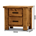Camdenville Bedside Table Solid Pine Frame Oak
