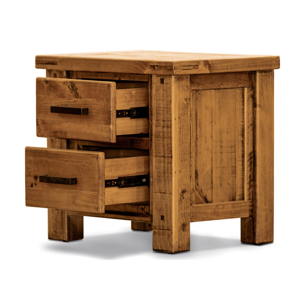 Camdenville Bedside Table Solid Pine Frame Oak