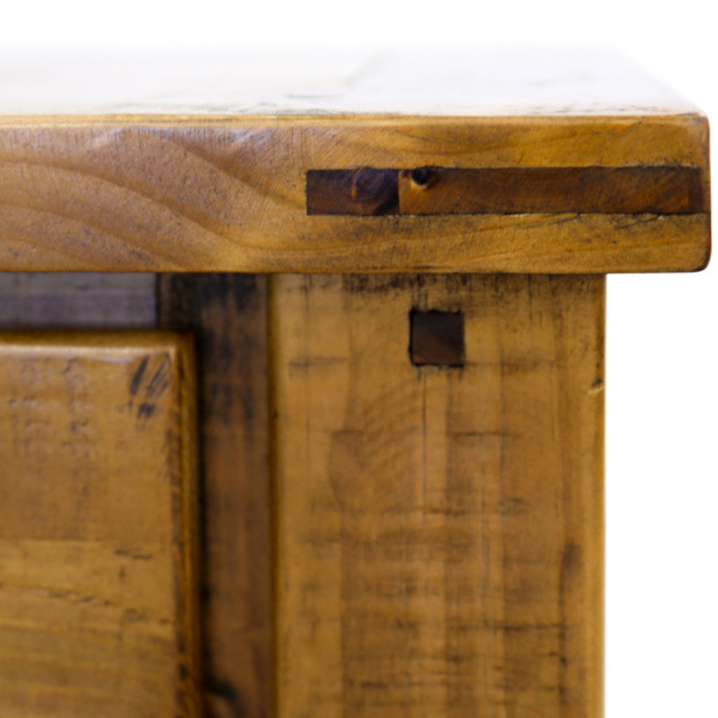 Camdenville King Bed Frame Storage Drawer Solid Pine Frame Oak