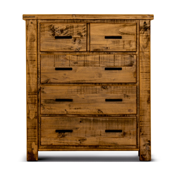 Camdenville Tallboy Chest of Drawer Solid Pine Frame Oak