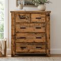 Camdenville Tallboy Chest of Drawer Solid Pine Frame Oak
