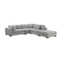 Camo 5 Seater Corner Fabric Sofa  Sectional with Storage Ottoman Grey   