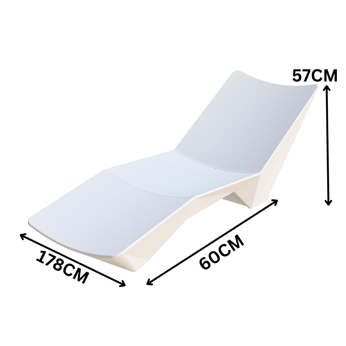 Cancun Premium Luxury Pool Lounger Chaise White