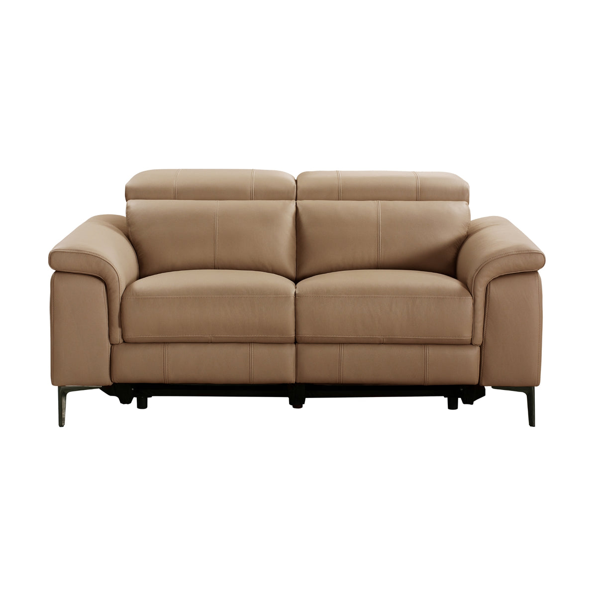 Capel 2 Seater Leather Electric Recliner Sofa Lounge Mocha Brown