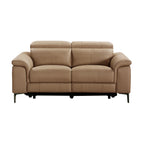 Capel 2 Seater Leather Electric Recliner Sofa Lounge Mocha Brown