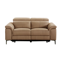 Capel 2 Seater Leather Electric Recliner Sofa Lounge Mocha Brown