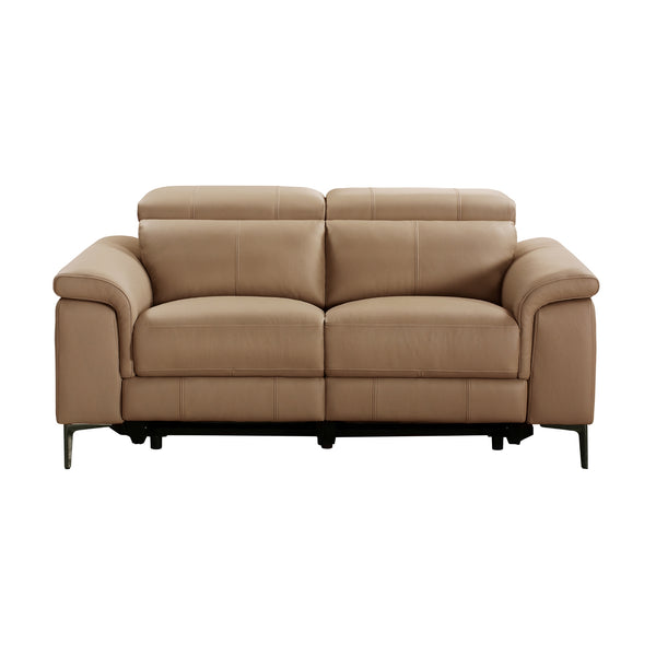 Capel 2 Seater Leather Electric Recliner Sofa Lounge Mocha Brown