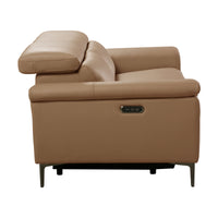 Capel 2 Seater Leather Electric Recliner Sofa Lounge Mocha Brown