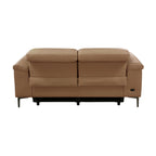 Capel 2 Seater Leather Electric Recliner Sofa Lounge Mocha Brown