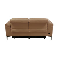 Capel 2 Seater Leather Electric Recliner Sofa Lounge Mocha Brown