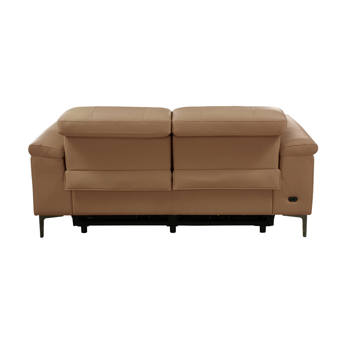 Capel 2 Seater Leather Electric Recliner Sofa Lounge Mocha Brown