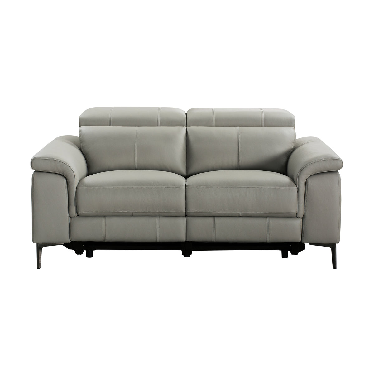 Capel 2 Seater Leather Electric Recliner Sofa Lounge Taupe Grey
